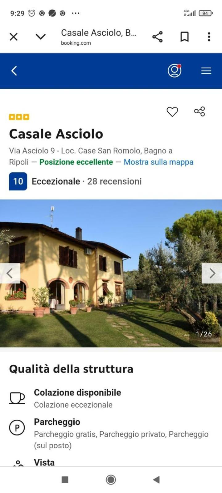 Bed and Breakfast Casale Asciolo Bagno a Ripoli Exteriér fotografie